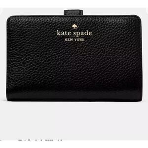 Kate Spade Lena Medium Bifold Wallet Pebbled Leather Black
